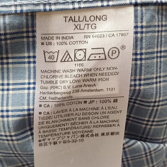 🆕 Banana Republic Slim Fit UnTucked Long Sleeve Men's Shirt  Size XL Tall - Picture 9 of 10